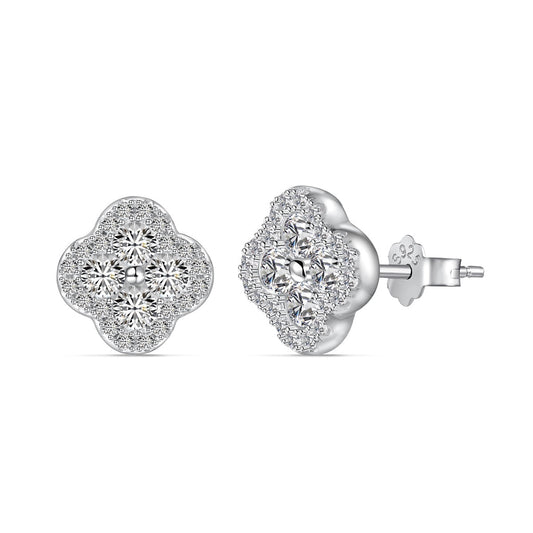 [Hyrra Jewelry]Four-Leaf Clover Flower Shaped Earrings