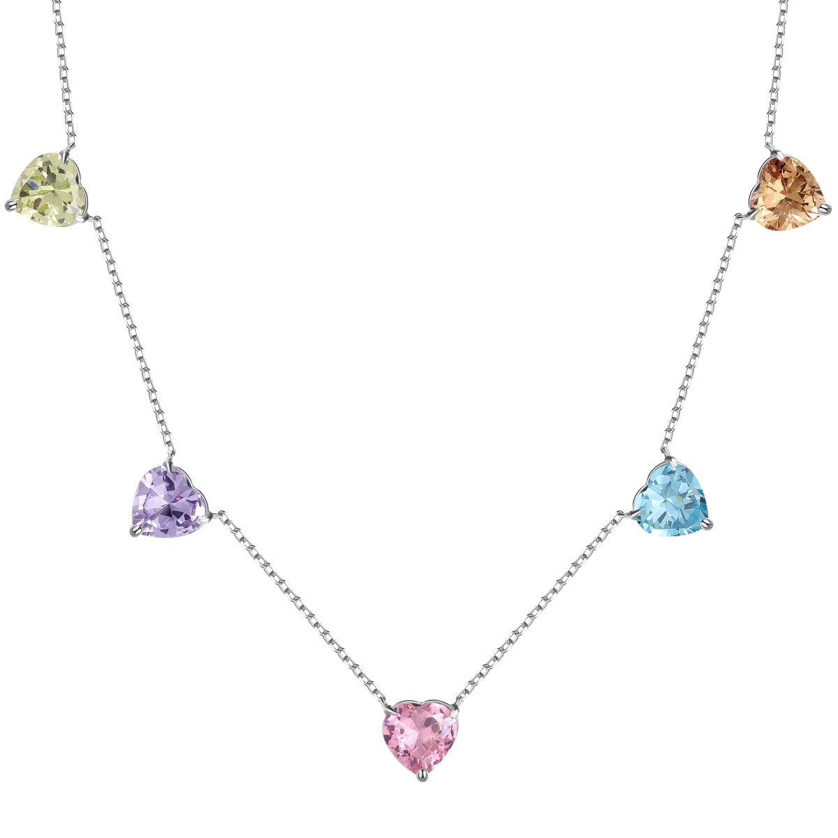 [Hyrra Jewelry]Sparkling Colorful Heart Cut Necklace