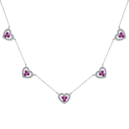 [Hyrra Jewelry]Sparkling Five Heart Necklace