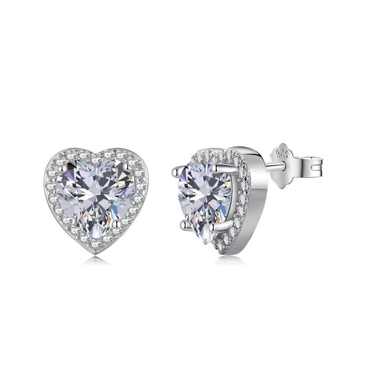 [Hyrra Jewelry]Sparkling Heart Shape Lover Earrings