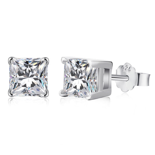 [Hyrra Jewelry]1.0 Carat Radiant Princess Cut Wedding Earrings
