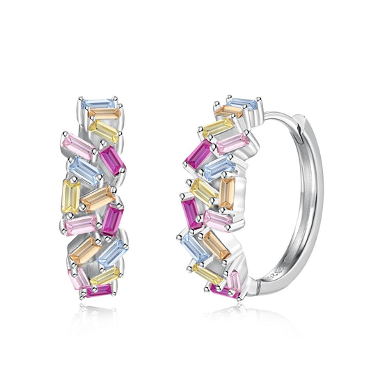 [Hyrra Jewelry]Dazzling Colorful Emerald Cut Daily Earrings