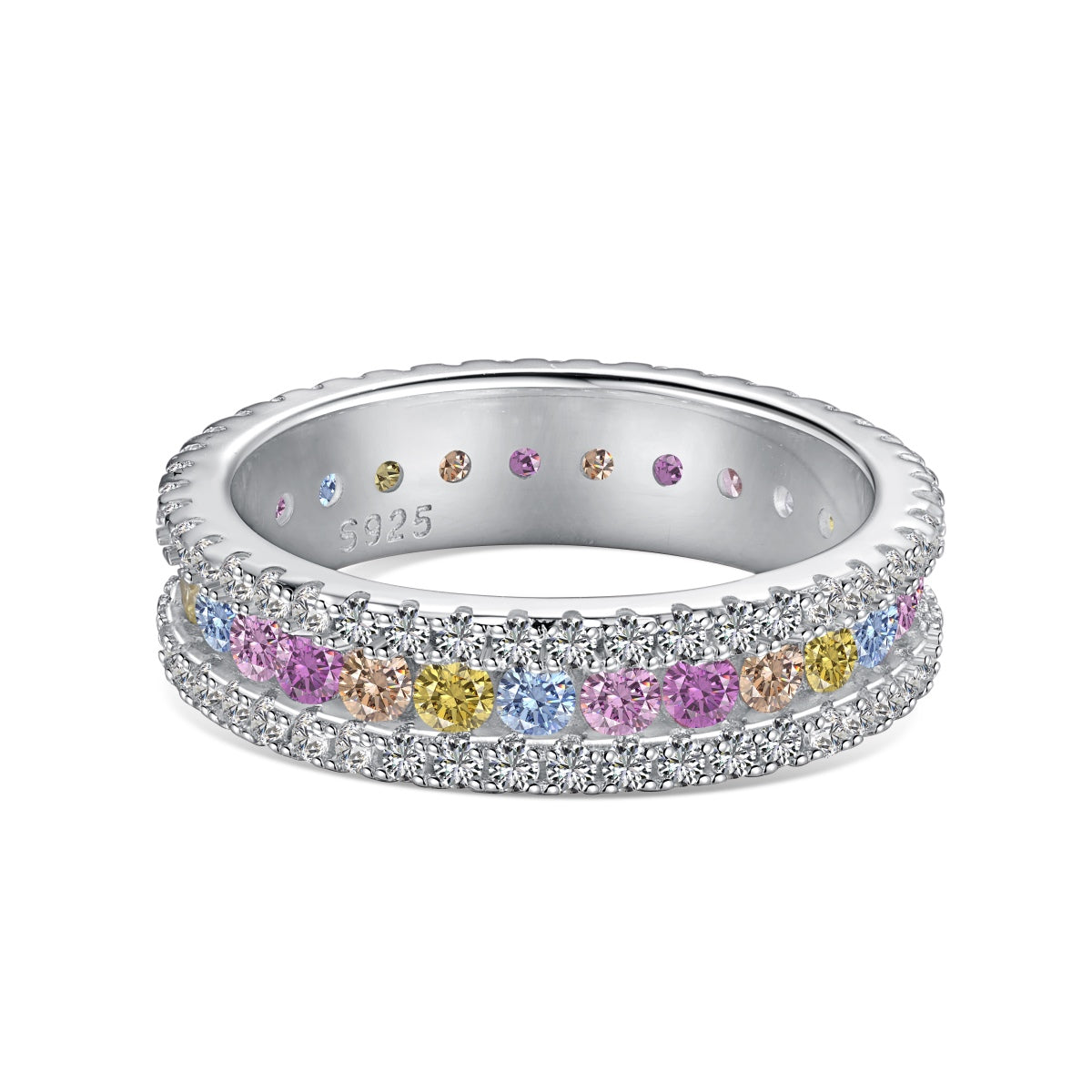 [Hyrra Jewelry]Delicate Colorful Round Cut Daily Ring