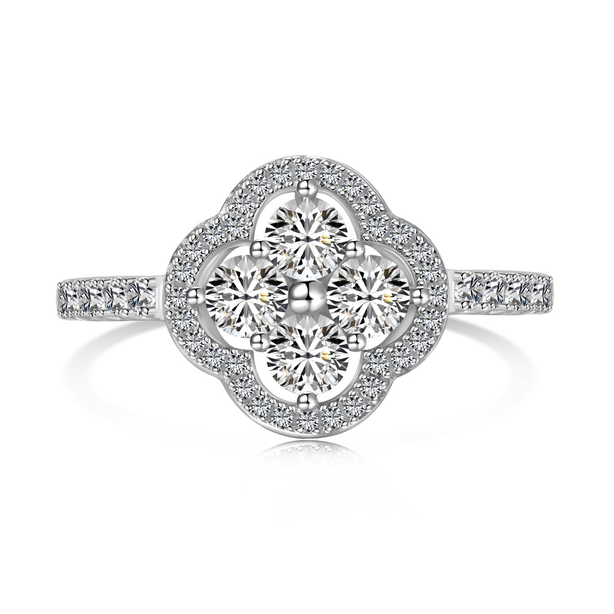 [Hyrra Jewelry]Four Leaf Clover Flower Design Ring