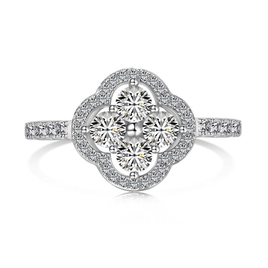[Hyrra Jewelry]Four Leaf Clover Flower Design Ring