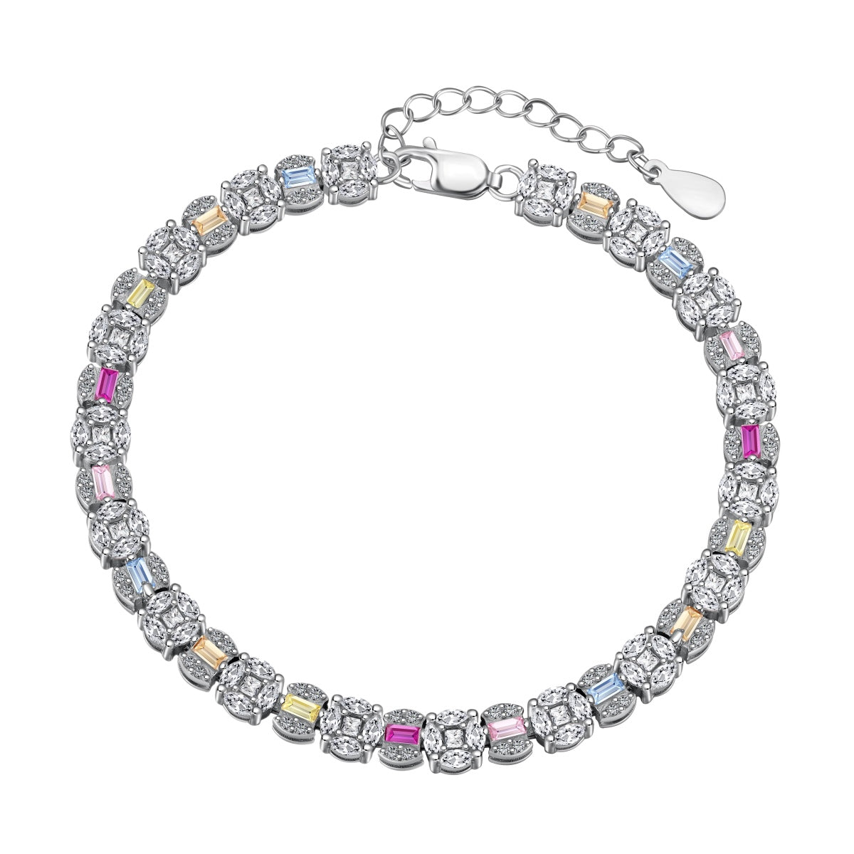 [Hyrra Jewelry]Dazzling Radiant Multi Cut Daily Bracelet