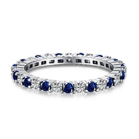 [Hyrra Jewelry]Exquisite Colorful Round Cut Tennis Ring