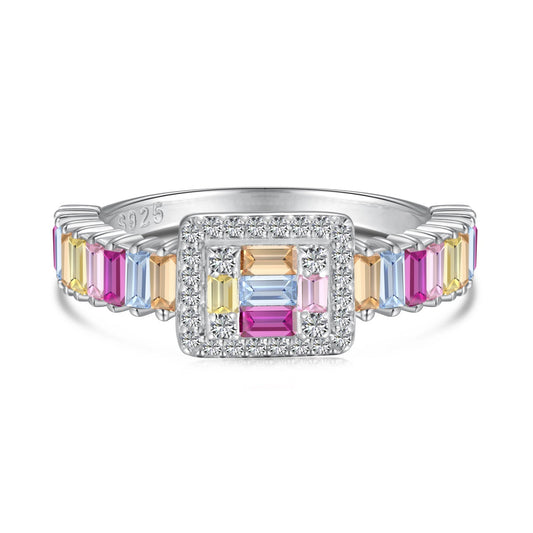 [Hyrra Jewelry]Exquisite Colorful Radiant Cut Party Ring