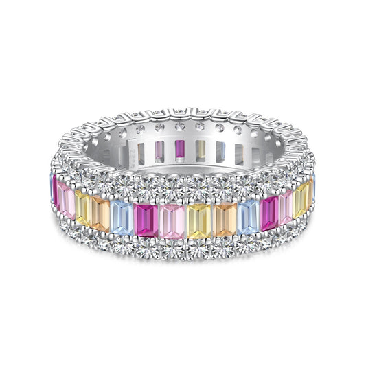 [Hyrra Jewelry]Dainty Colorful Radiant Cut Daily Ring