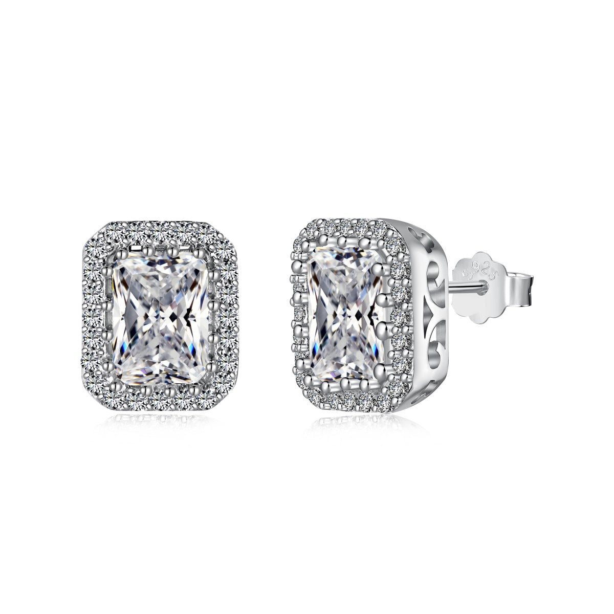 [Hyrra Jewelry]1.0 Carat Luxurious Dainty Emerald Cut Daily Earrings