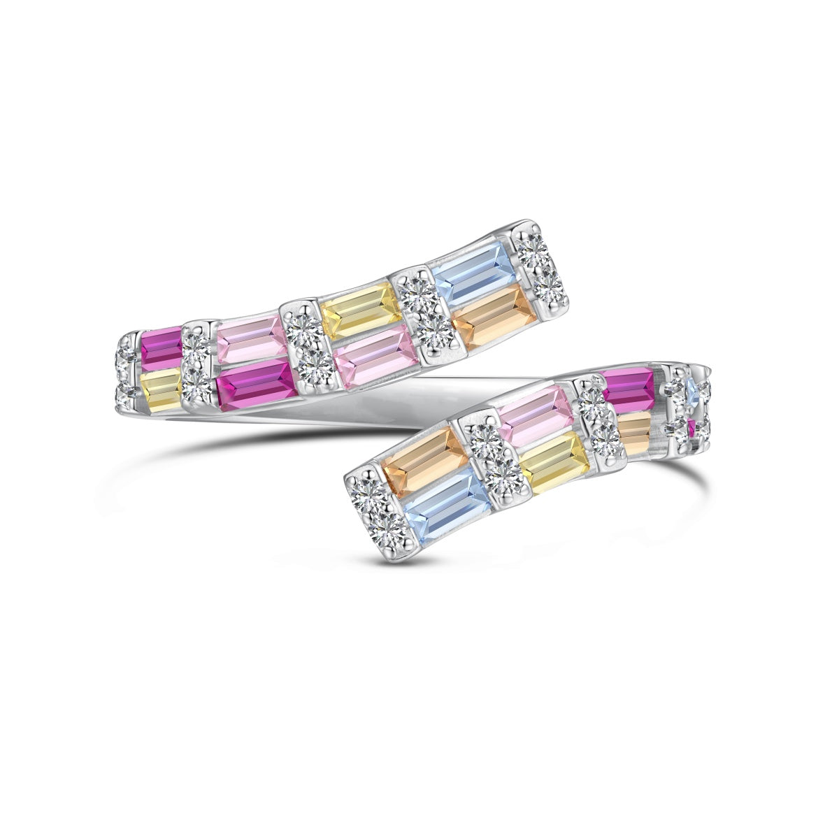 [Hyrra Jewelry]Charming Colorful Radiant Cut Adjustable Daily Ring