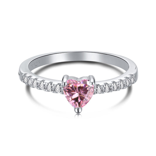 [Hyrra Jewelry]0.5 Carat CaratEternity Charming Heart Shape Lover Ring