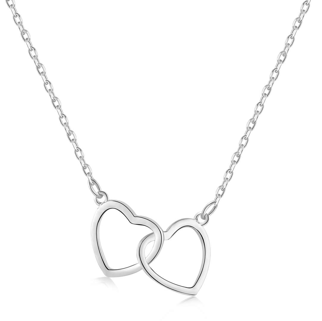 [Hyrra Jewelry]Sterling Silver Love Double Ring Necklace