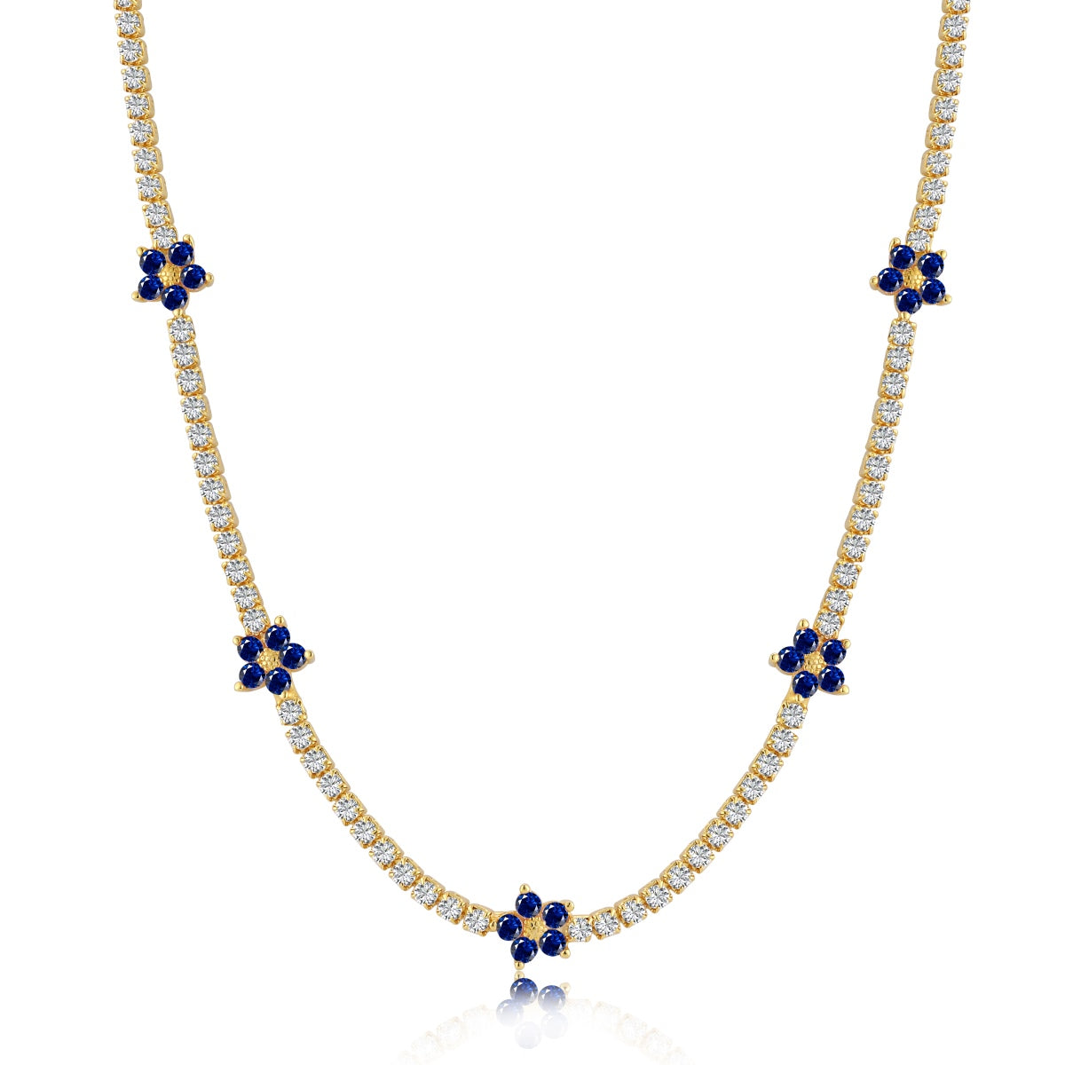 [Hyrra Jewelry]Luxurious Colorful Flower Tennis Necklace