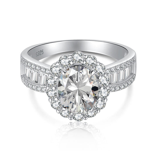 [Hyrra Jewelry]1.5 Carat Dazzling Charming Oval Cut Banquet Ring