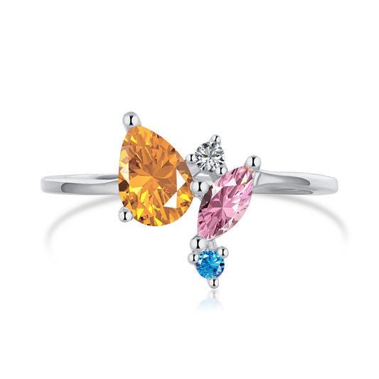 [Hyrra Jewelry]Radiant Colorful Multi Cut Daily Ring