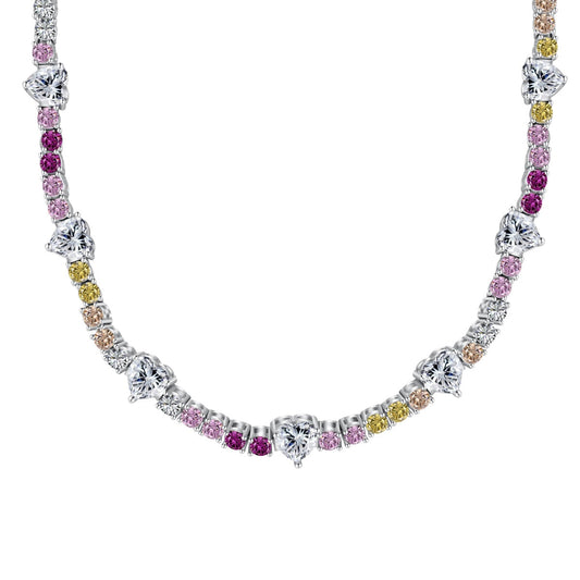 [Hyrra Jewelry]Delicate Colorful Rainbow Tennis Chain