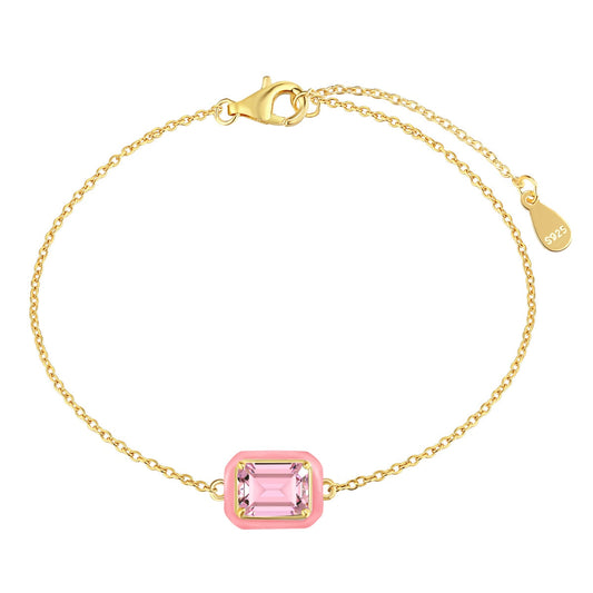 [Hyrra Jewelry]2.0 Carat Sparkling Colorful Emerald Cut Daily Bracelet