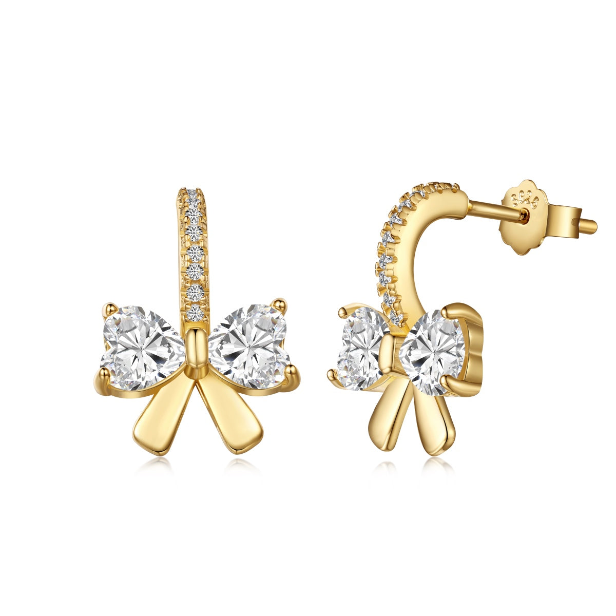 [Hyrra Jewelry]Exquisite Earrings With Heart-Shaped Bow Design