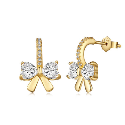 [Hyrra Jewelry]Exquisite Earrings With Heart-Shaped Bow Design