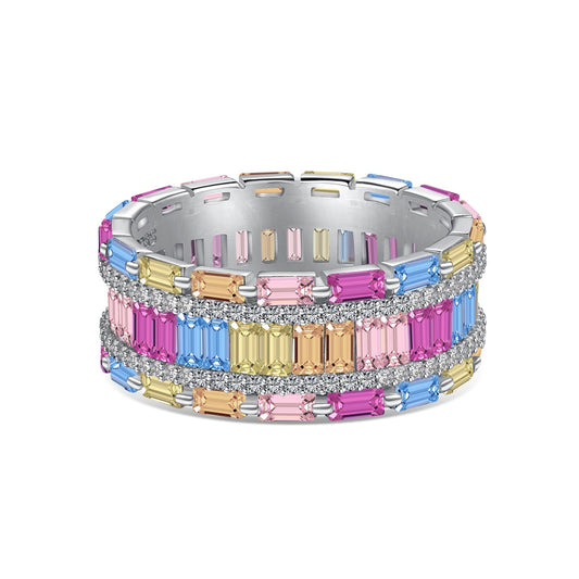 [Hyrra Jewelry]Dazzling Colorful Radiant Cut Party Ring