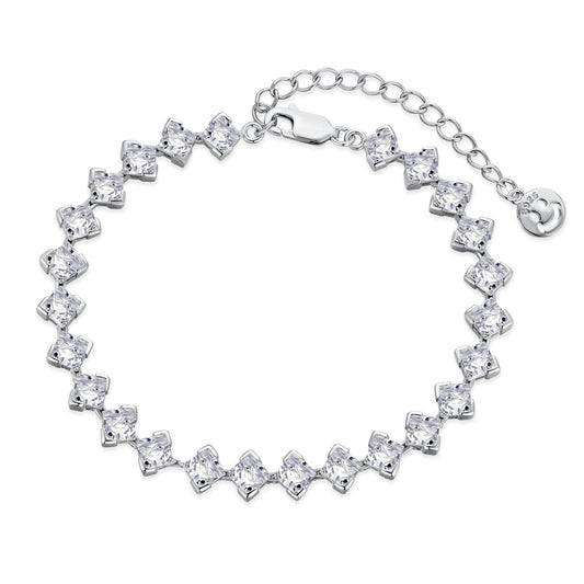 [Hyrra Jewelry]0.5 Carat Ornate Princess Cut Daily Bracelet