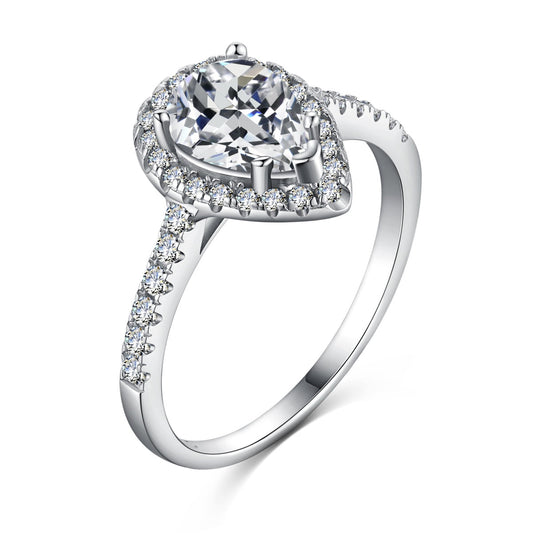 [Hyrra Jewelry]1.0 Carat Luxurious Resplendent Water Drop Shape Wedding Ring