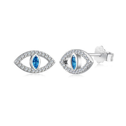 [Hyrra Jewelry]Blue Devil Eyes Hollow Stud Earrings
