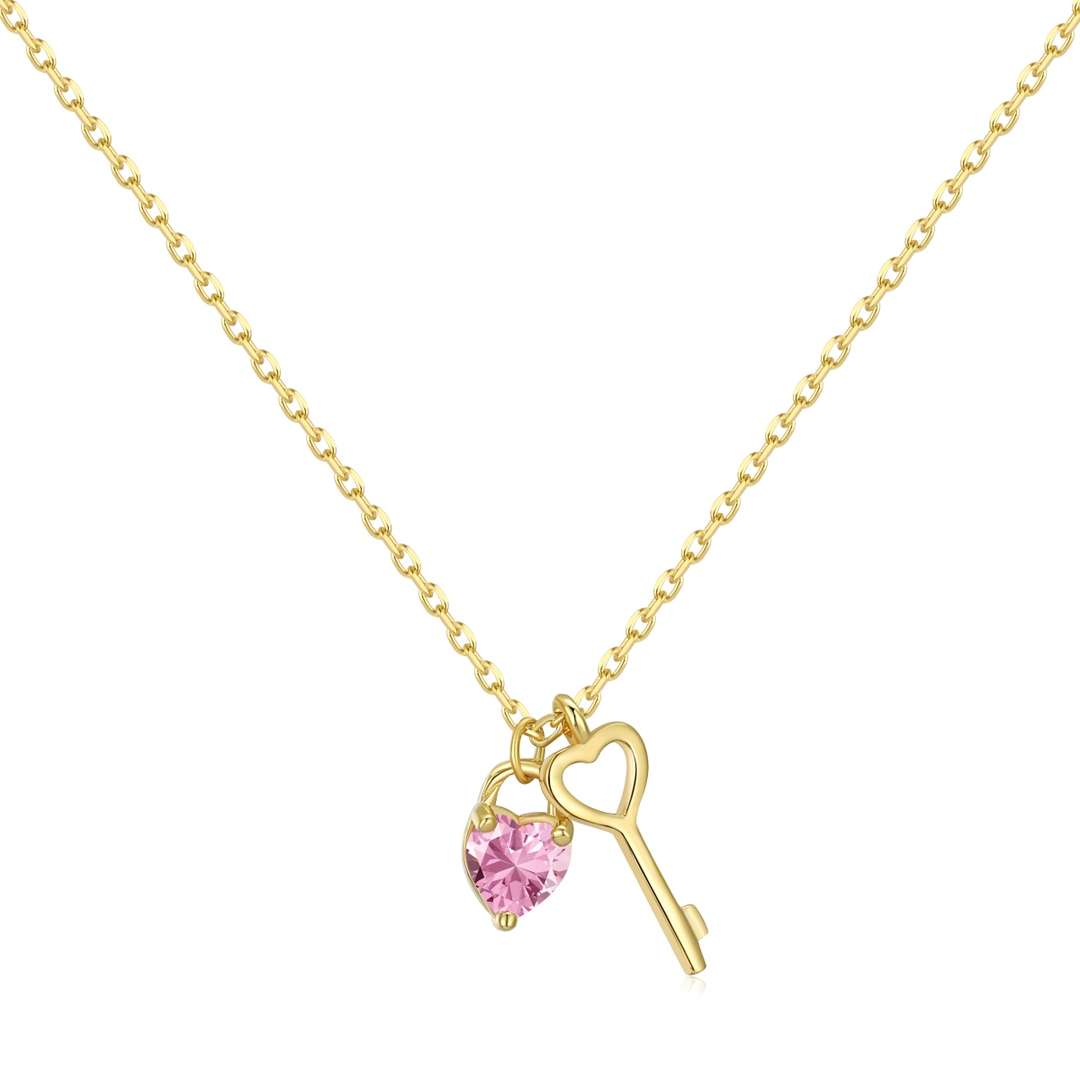 [Hyrra Jewelry]Unique Heart Shape Key Pendent Necklace