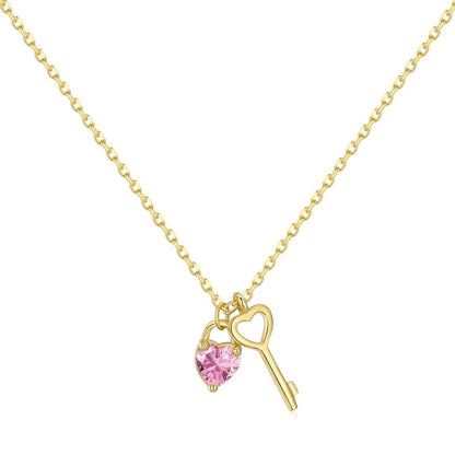 [Hyrra Jewelry]Unique Heart Shape Key Pendent Necklace