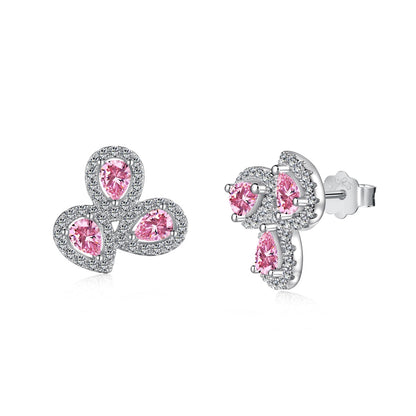 [Hyrra Jewelry]Ornate Flower Shape Pear Cut Lover Earrings