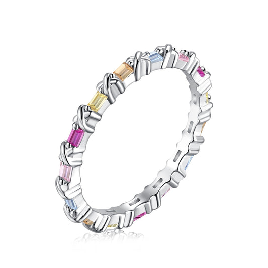 [Hyrra Jewelry]Charming Colorful Round Cut Daily Ring