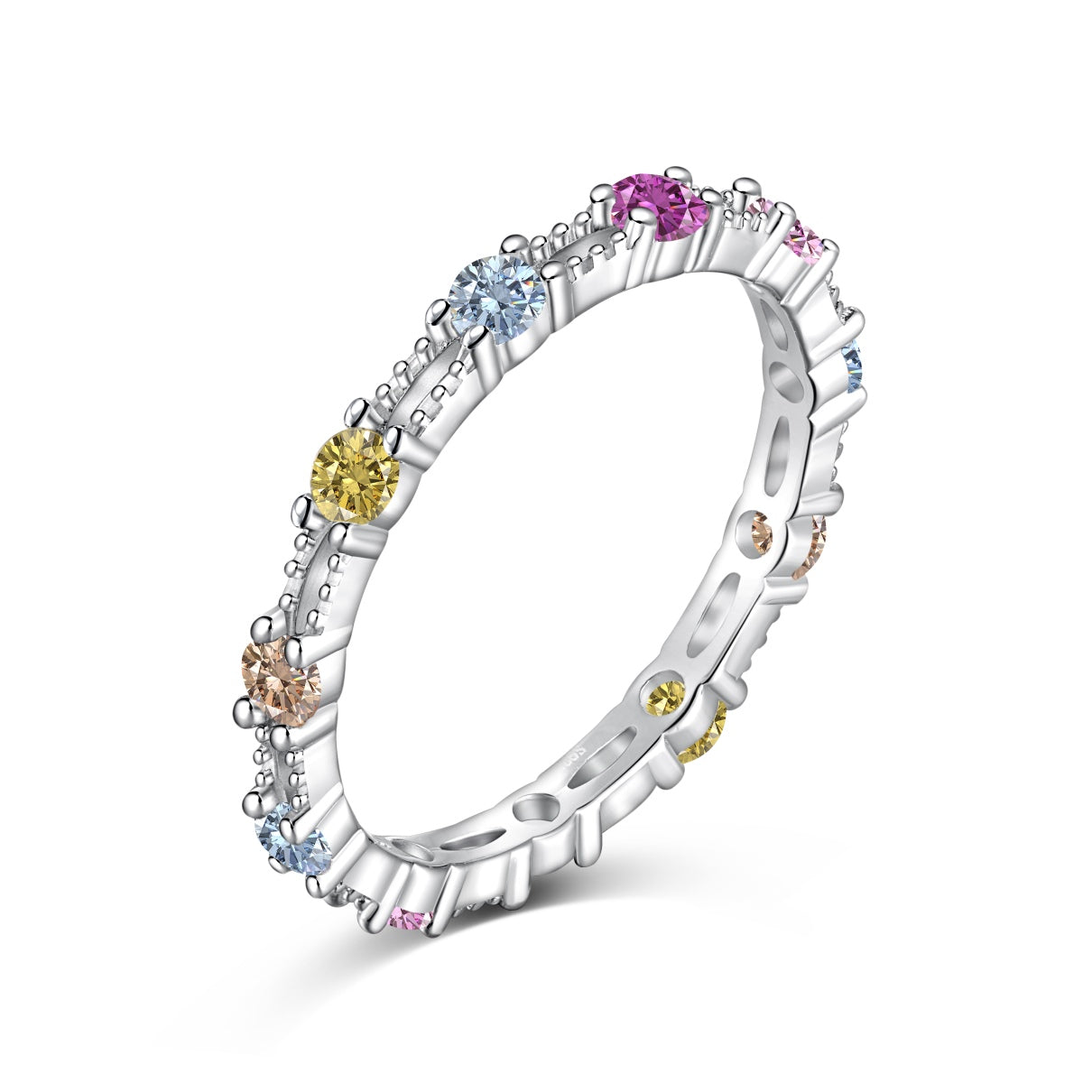 [Hyrra Jewelry]Sparkling Colorful Round Cut Tennis Ring