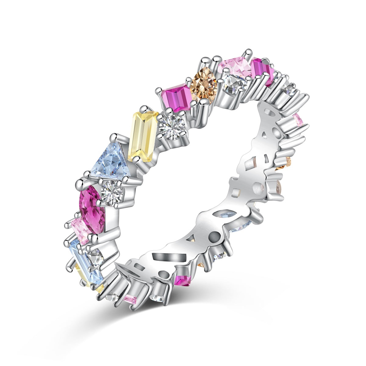 [Hyrra Jewelry]Dazzling Polychromatic Multi cut Daily Ring