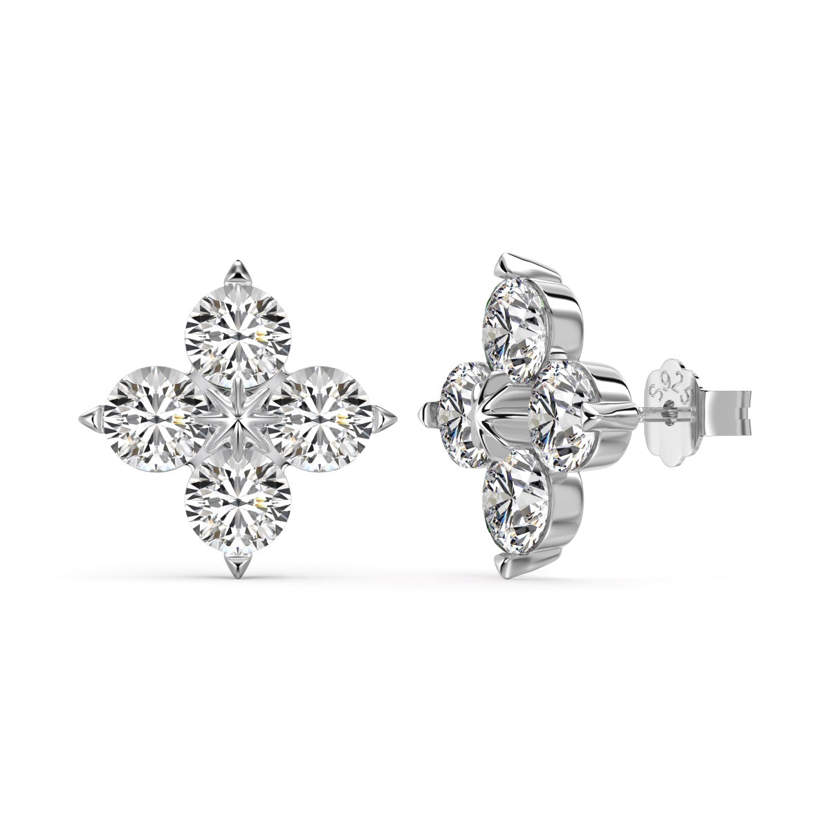 [Hyrra Jewelry]Four-Leaf Clover Eight-Pointed Star Earrings