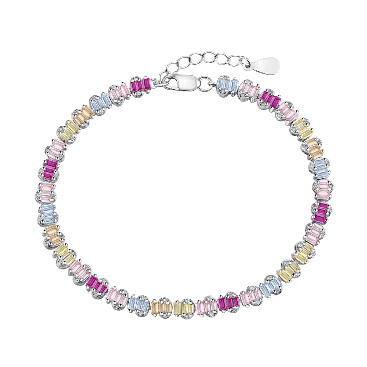 [Hyrra Jewelry]Delicate Colorful Emerald Cut Party Bracelet