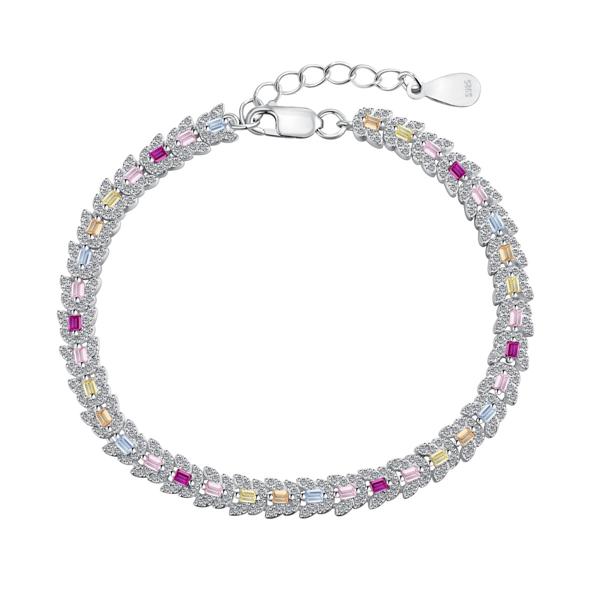 [Hyrra Jewelry]Delicate Colorful Multi Cut Daily Bracelet