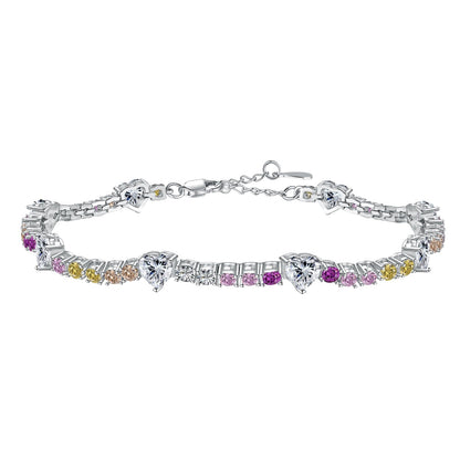[Hyrra Jewelry]Romantic Heart Shape Round Cut Lover Bracelet