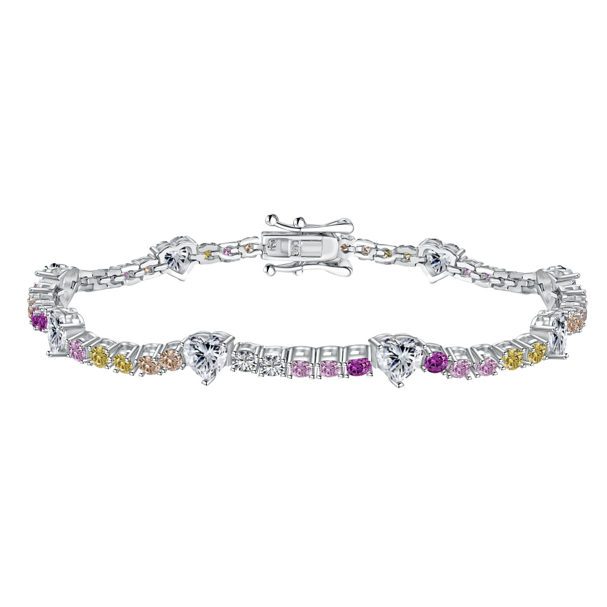 [Hyrra Jewelry]Romantic Heart Shape Round Cut Lover Bracelet