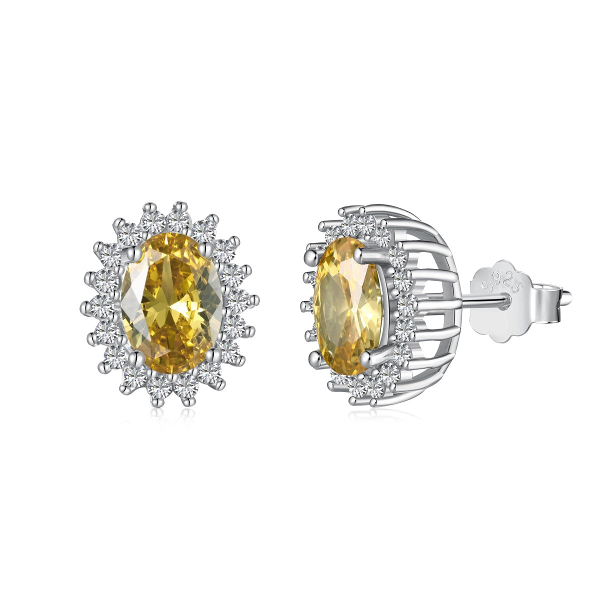 [Hyrra Jewelry]Delicate Radiant Oval Cut Daily Earrings