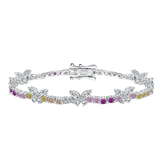 [Hyrra Jewelry]Ornate Colorful Butterfly Shape Round Cut Daily Bracelet