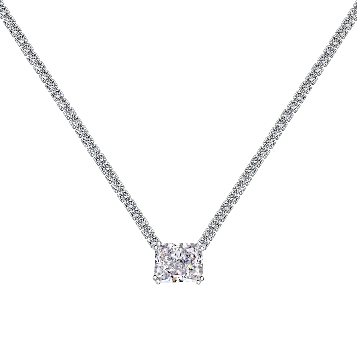 [Hyrra Jewelry]4.0 Carat Elegant Radiant Cut Necklace