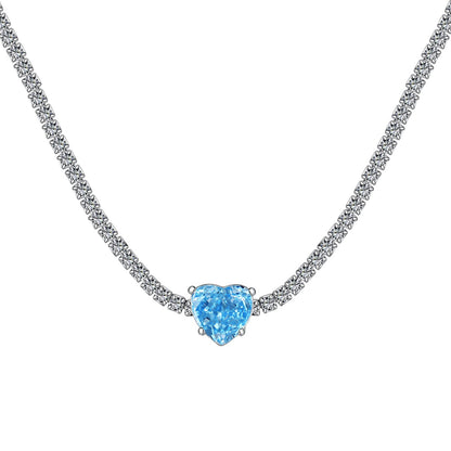 [Hyrra Jewelry]2.0 Carat Sparkling Tennis Heart Cut Necklace