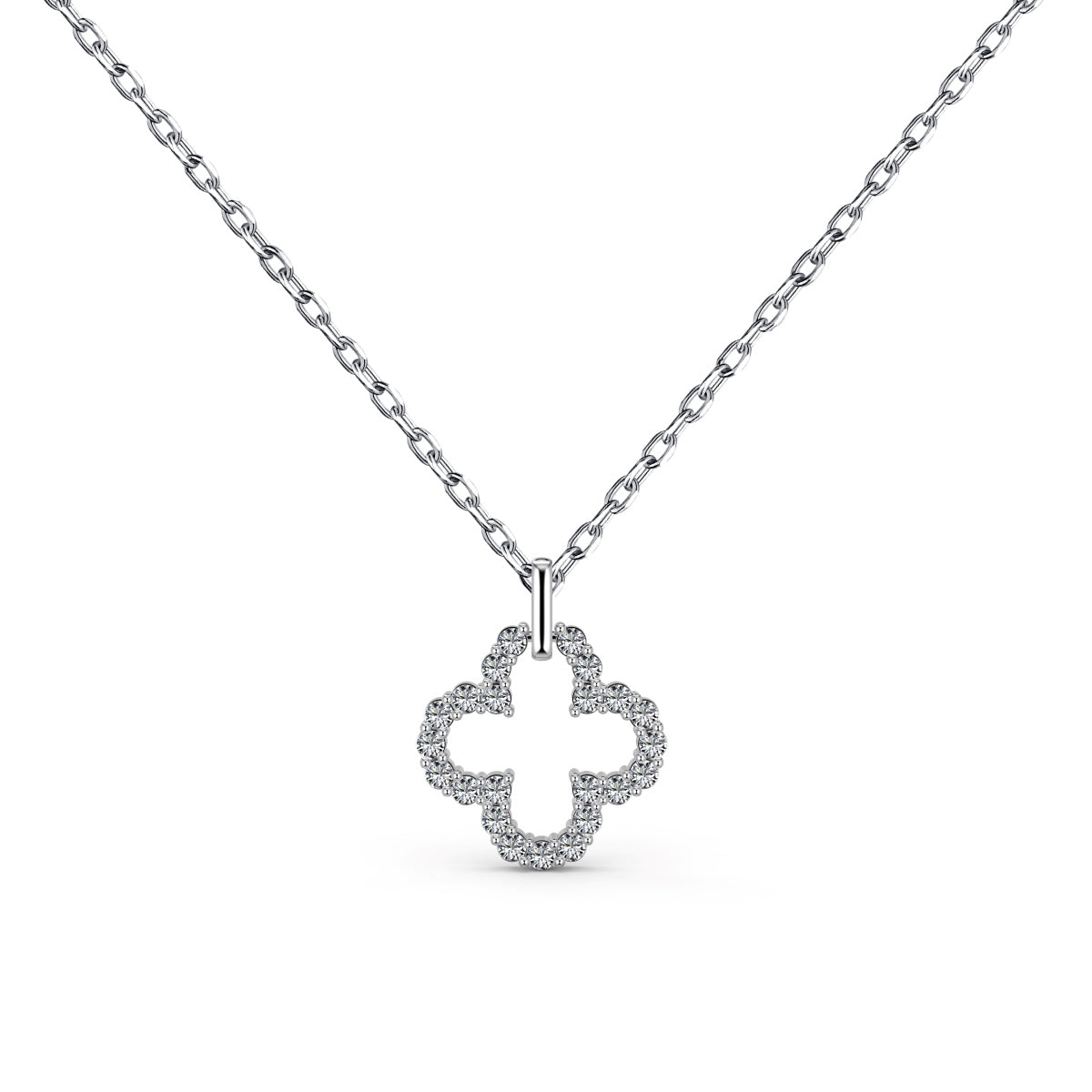 [Hyrra Jewelry]Four-Leaf Clover Hollow Design Exquisite Necklace