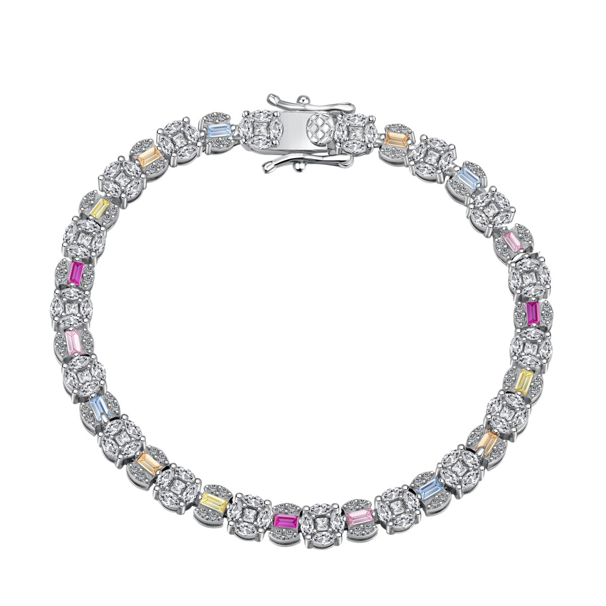[Hyrra Jewelry]Dazzling Radiant Multi Cut Daily Bracelet