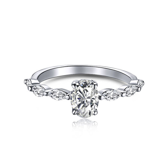 [Hyrra Jewelry]0.75 Carat Luxurious Vibrant Elongated Cushion Cut Daily Ring