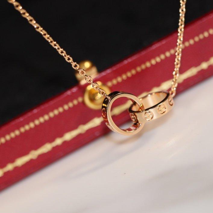 [⭐Hyrra Jewelry]LOVE NECKLACE PINK GOLD AND SILVER