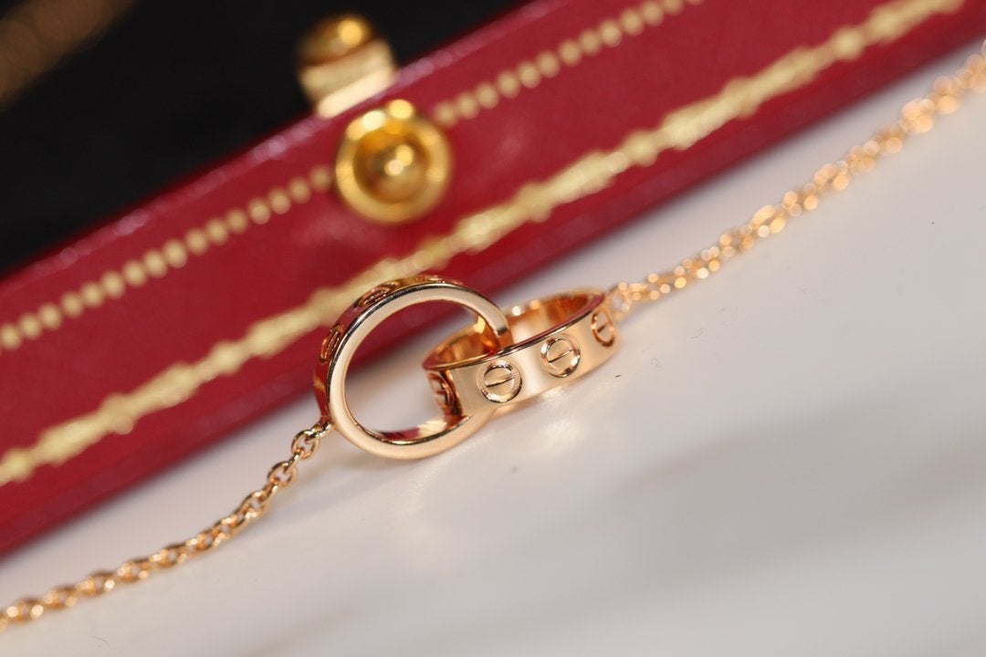 [⭐Hyrra Jewelry]LOVE NECKLACE PINK GOLD AND SILVER