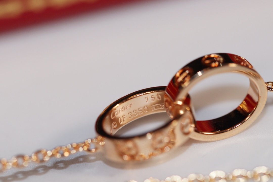 [⭐Hyrra Jewelry]LOVE NECKLACE PINK GOLD AND SILVER