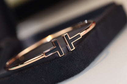 [Hyrra Jewelry]T BRACELET 1.8MM ONYX PINK GOLD